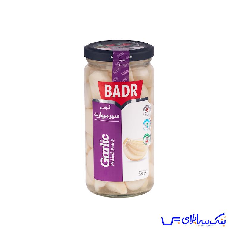 ترشی سیر شیشه 600 گرمی بدر بسته 12 عددی
