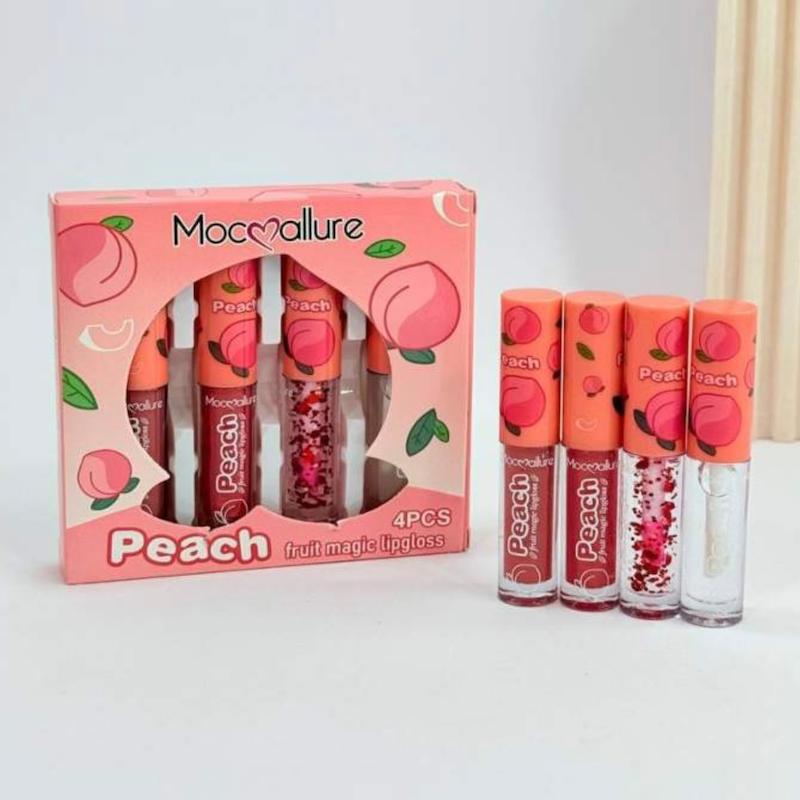 پک برق لب و رژلب مایع موکالر مدل هلو ۴ عددی