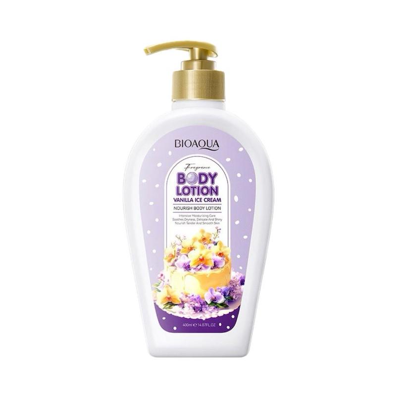 لوسیون بدن بستنی وانیلی مغذی بیوآکوا وزن ۴۰۰ گرم Vanilla Ice Cream Nourish Body Lotion