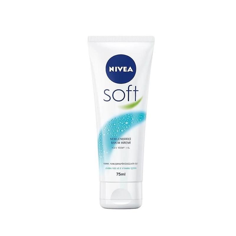 کرم مرطوب کننده دست و صورت نیوآ مدل Soft حجم ۷۵ میلی لیتر Nivea Soft Moisturizing Cream