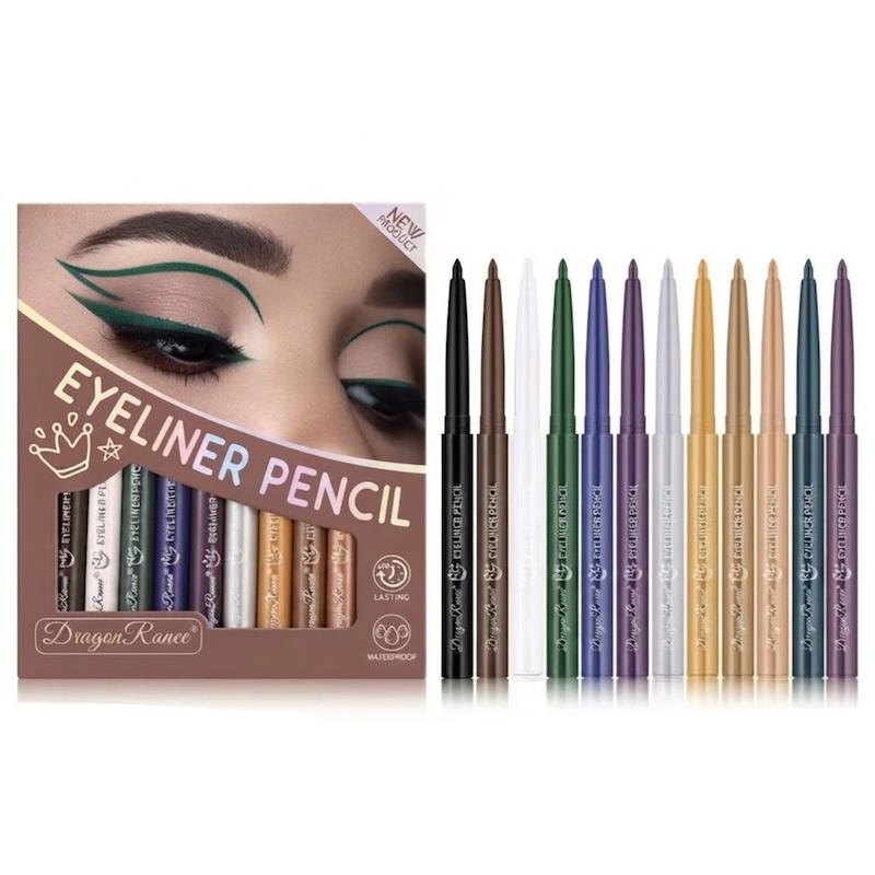 پک مداد و خط چشم شمعی دراگون رانی ۱۲ عددی Dragon Ranee Color Eyeliner Pencil Set