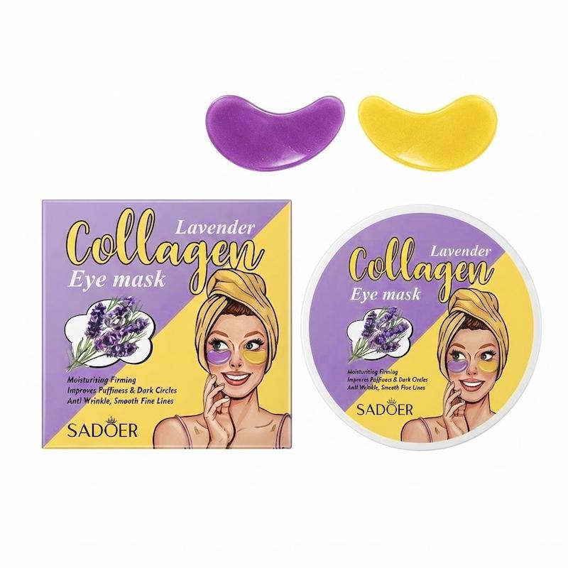 پچ ماسک زیر چشم لوندر کلاژن سادور ۶۰ عددی دو رنگ SADOER Lavender Collagen Moisturising Firming Eye Mask