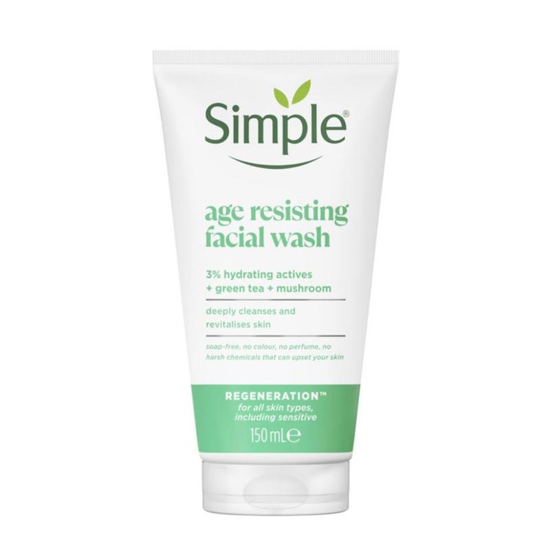 شوینده صورت سیمپل اصل | ضد چروک و پیری مدل Age Resisting حجم ۱۵۰ میلی‌لیتر  Simple Regeneration Age Resisting Facial Wash 