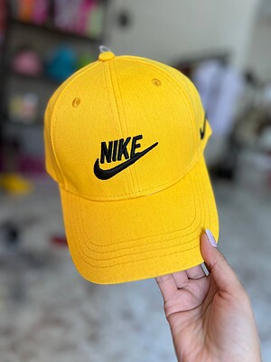 کلاه نایک زرد گلدوزی