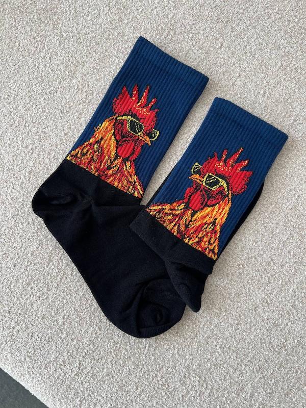 جوراب ساقدار خروس سورمه ای