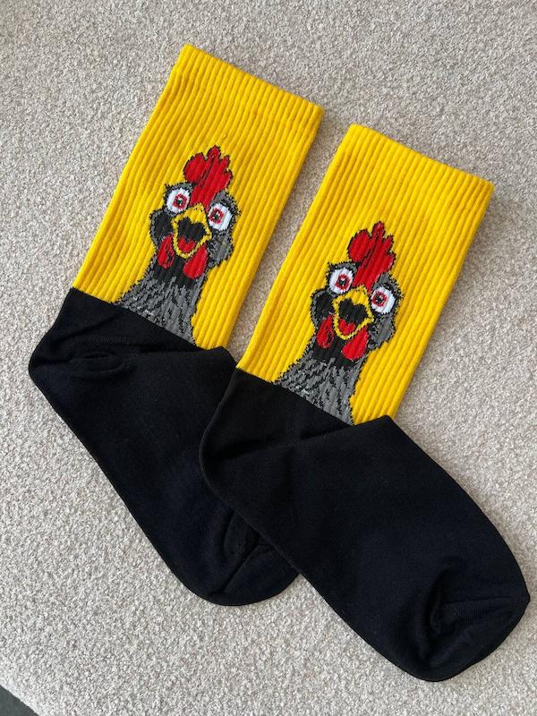 جوراب ساقدار خروس خوشحال زرد