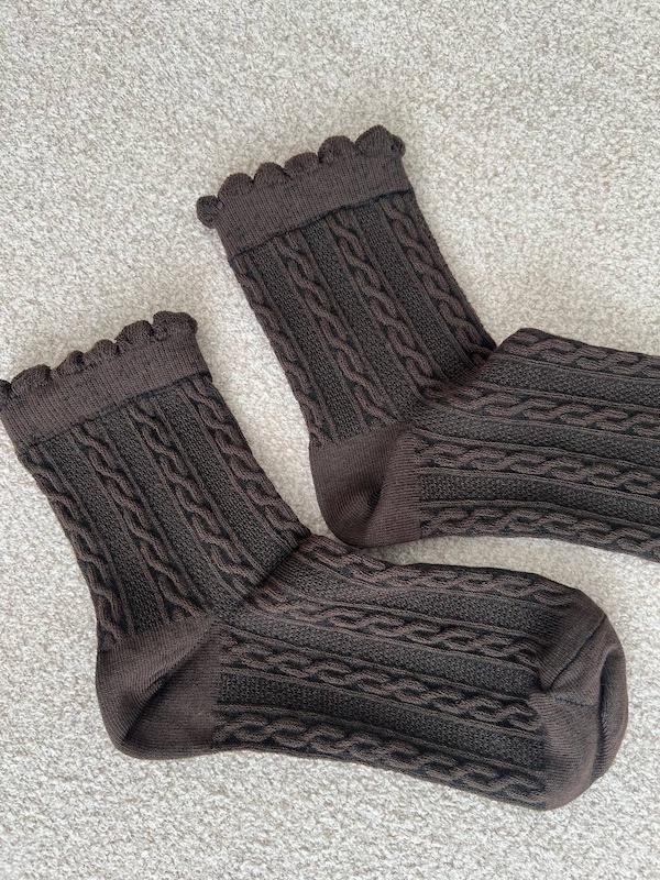 جوراب نیم ساق گندمی شکلاتی