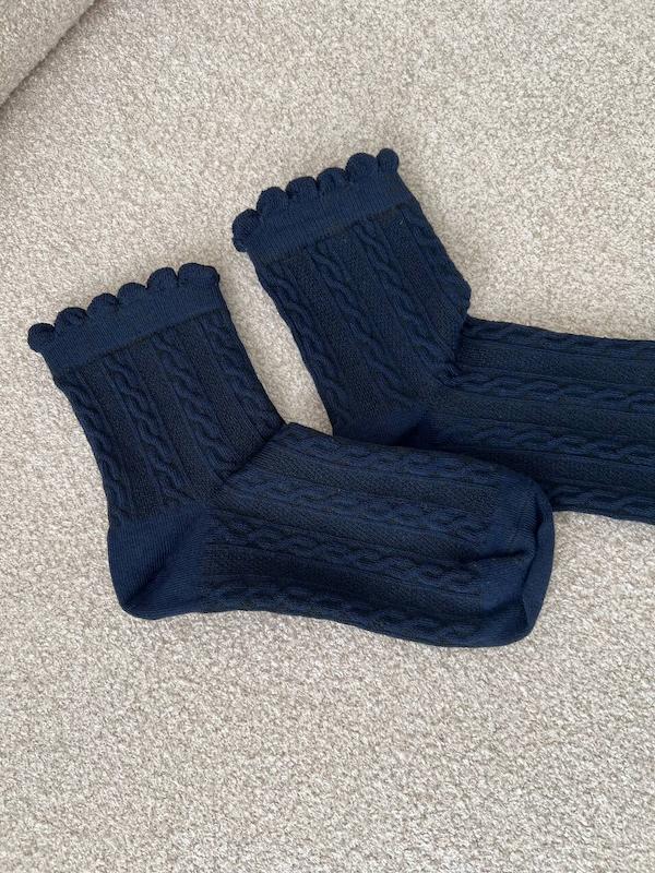 جوراب نیم ساق گندمی سورمه ای