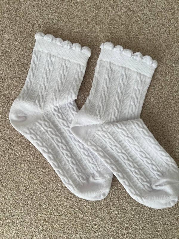 جوراب نیم ساق گندمی سفید