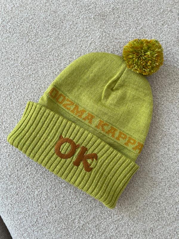 کلاه بافت منگوله دار ok سبز