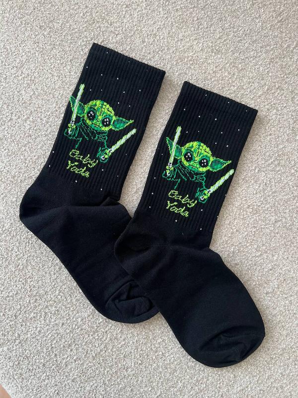 جوراب ساقدار بیبی یودا مشکی