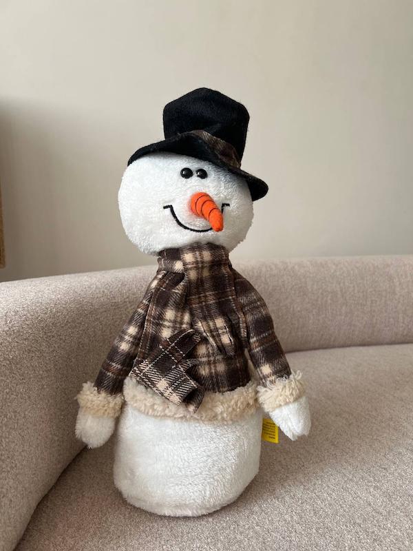 عروسک آدم برفی با پالتو باربری