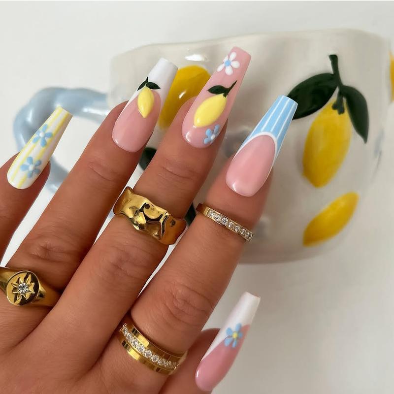 ناخن مصنوعی طرح لیمو لاینی02