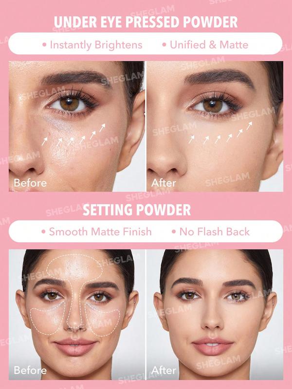 پودر فیکس دو طبقه شیگلم رنگ  bubble gum 