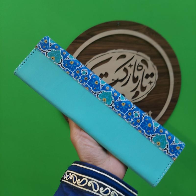 کیف مضراب سنتور طرح کاشی فیروزه ای