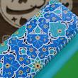 کیف مضراب سنتور طرح کاشی فیروزه ای