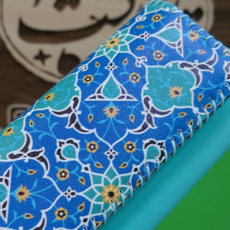 کیف مضراب سنتور طرح کاشی فیروزه ای