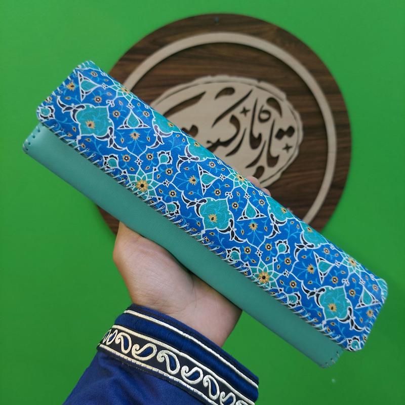 کیف مضراب سنتور طرح کاشی فیروزه ای