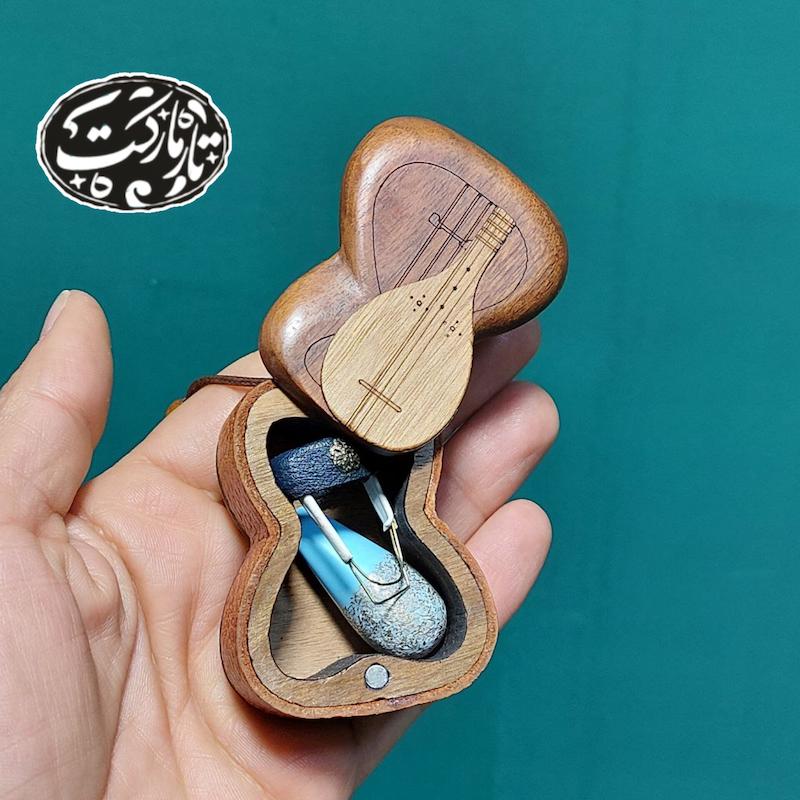 جعبه مضراب چوبی طرح تار و سه تار