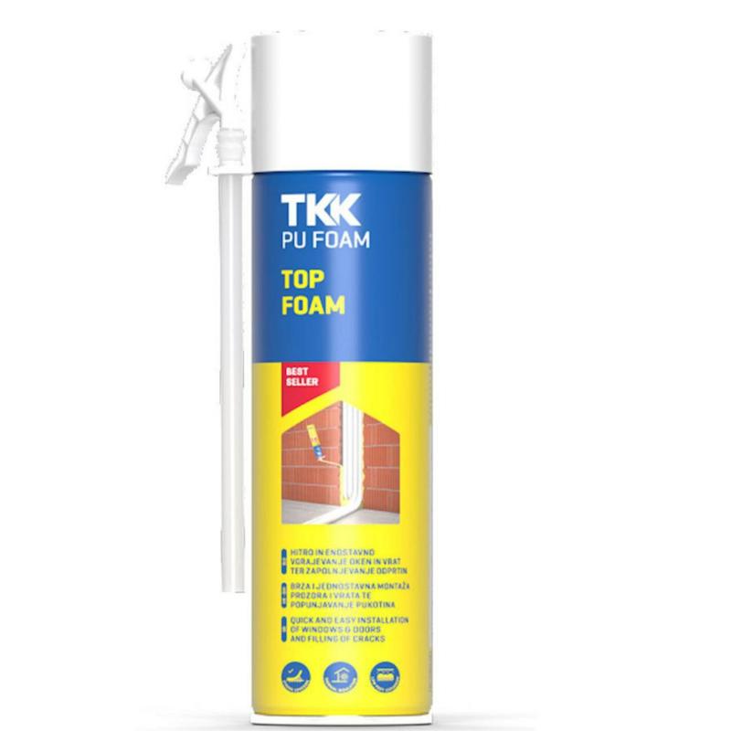 اسپری فوم پلی اورتان تفنگی ضد حریق تی کی کی مدل PU FOM حجم 750 میلی لیتر