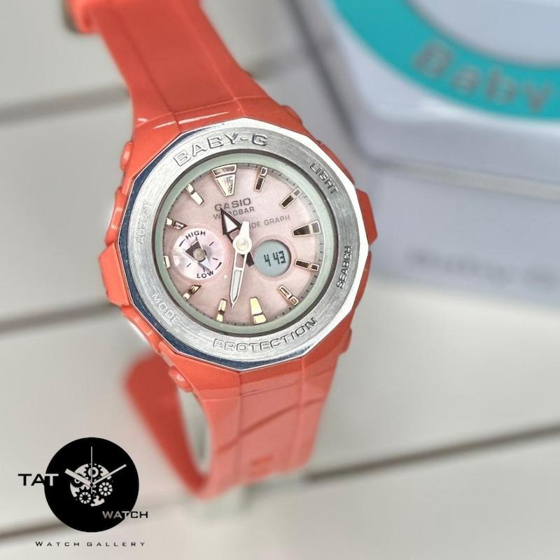 ساعت کاسیو بی بی جی BGA225G نمودار جزر و مد دماسنج موتور ژاپن Baby-G