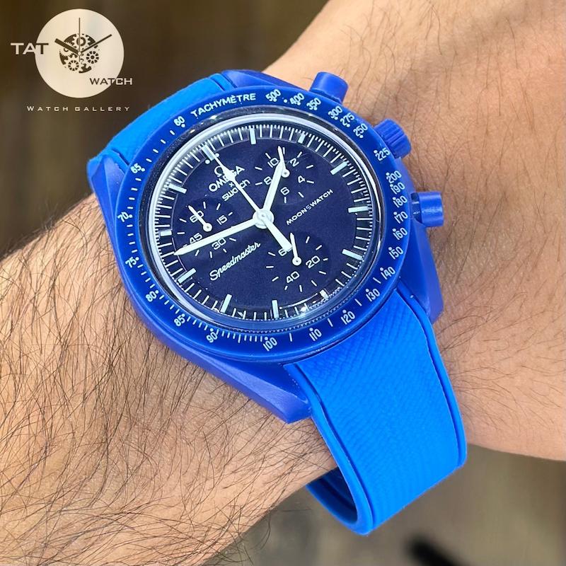 ساعت امگا سواچ سه موتوره کرنوگراف نپتون Neptune بند رابر قفل امگایی omega swatch