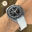 ساعت امگا سواچ مردانه زنانه عطارد Mercury طوسی بند رابر قفل امگایی سه موتوره کرنو باگارانتی omega swatch