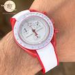 ساعت امگا سواچ مردانه زنانه مریخ Mars بند رابر قفل امگایی سه موتوره کرنو باگارانتی omega swatch
