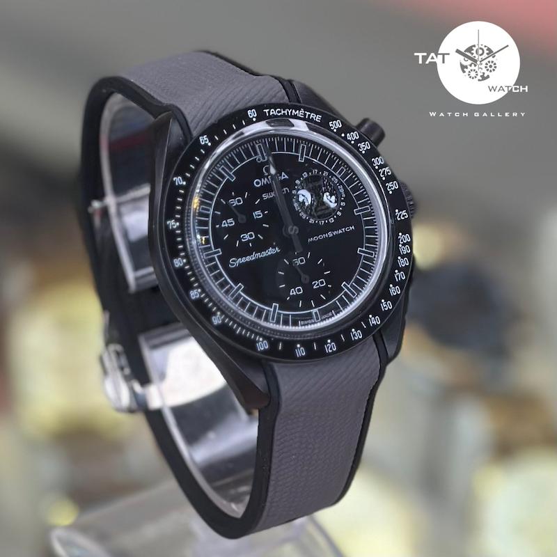 ساعت امگا سواچ مردانه زنانه ماه اسنوپی مشکی Moon بند رابر قفل امگایی 3موتوره کرنو باگارانتی omega swatch