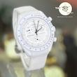 ساعت امگا سواچ مردانه زنانه ماه اسنوپی سفید Moon بند رابر قفل امگایی سه موتوره کرنو باگارانتی omega swatch