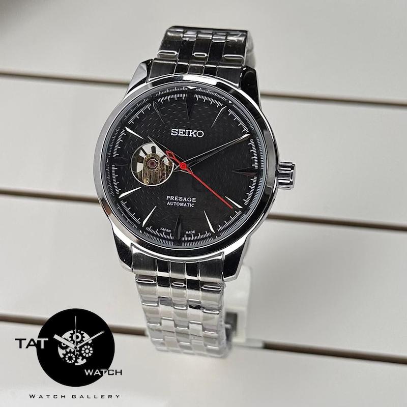 ساعت سیکو پرساژ مردانه موتور اتوماتیک ژاپنی پشت شیشه seiko