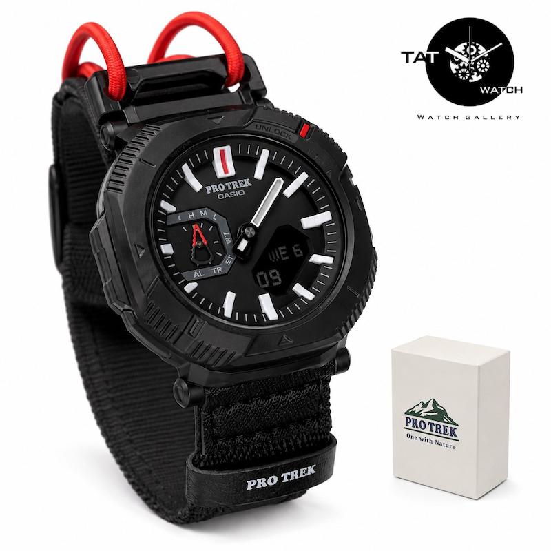 ساعت کاسیو پروترک PRGB001B کمپ کوهنوردی موتور ژاپن باجعبه Casio Protrek