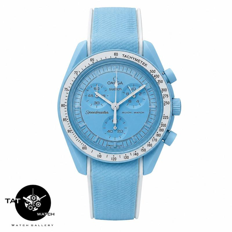 ساعت مچی مردانه زنانه امگا سواچ قاب فلزی اورانوس Uranus سه موتوره کرنوگراف با گارانتی و جعبه omega swatch