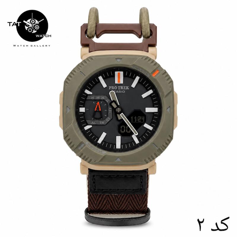 ساعت مچی مردانه کاسیو پروترک PRGB001B کشی برزنتی موتور ژاپن کمپ کوهنوردی باجعبه Casio Protrek