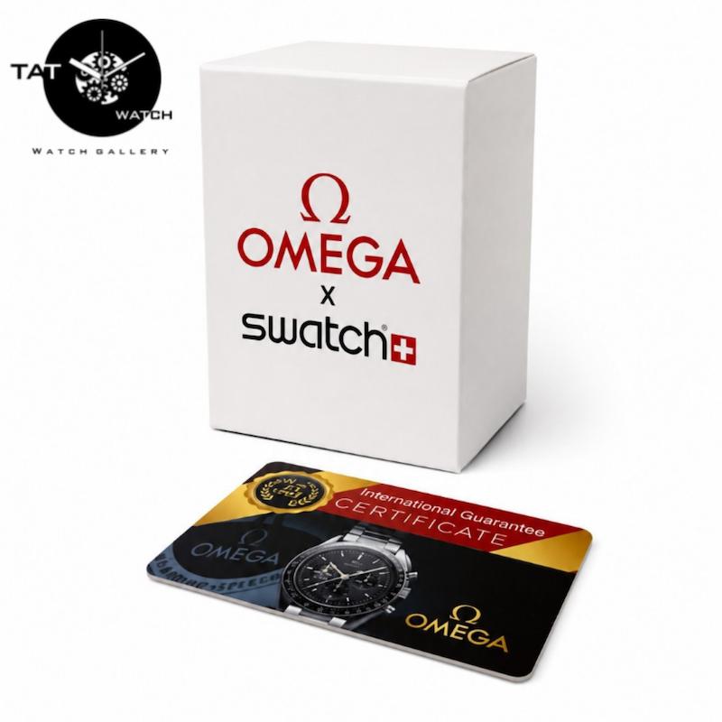 ساعت مچی مردانه زنانه امگا سواچ سه موتوره کرنو باگارانتی عکس 23 رنگبندی داخل محصول با جعبه omega swatch