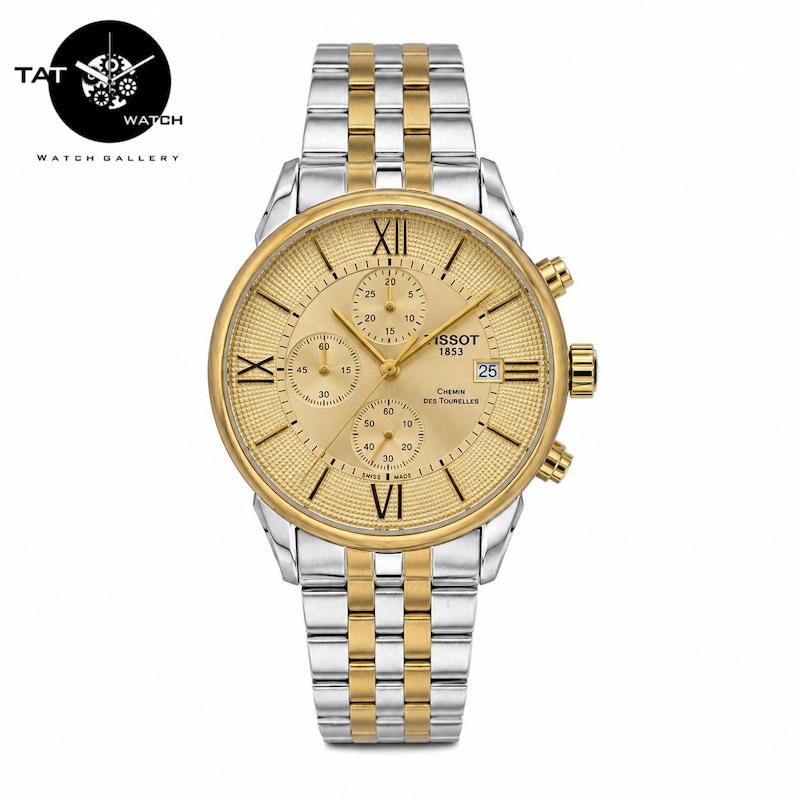 ساعت مچی مردانه تیسوت سه موتوره کرنوگراف با گارانتی و جعبه Tissot