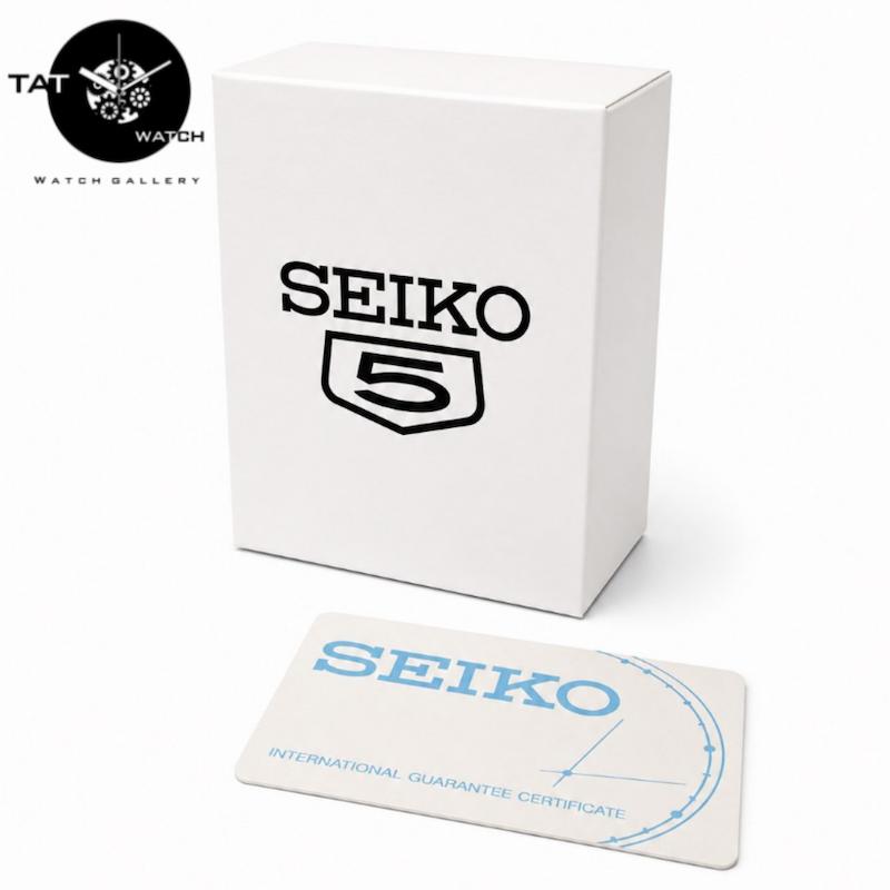 ساعت مچی مردانه سیکو5 پشت قاب شیشه موتور مشخص با گارانتی و جعبه Seiko5