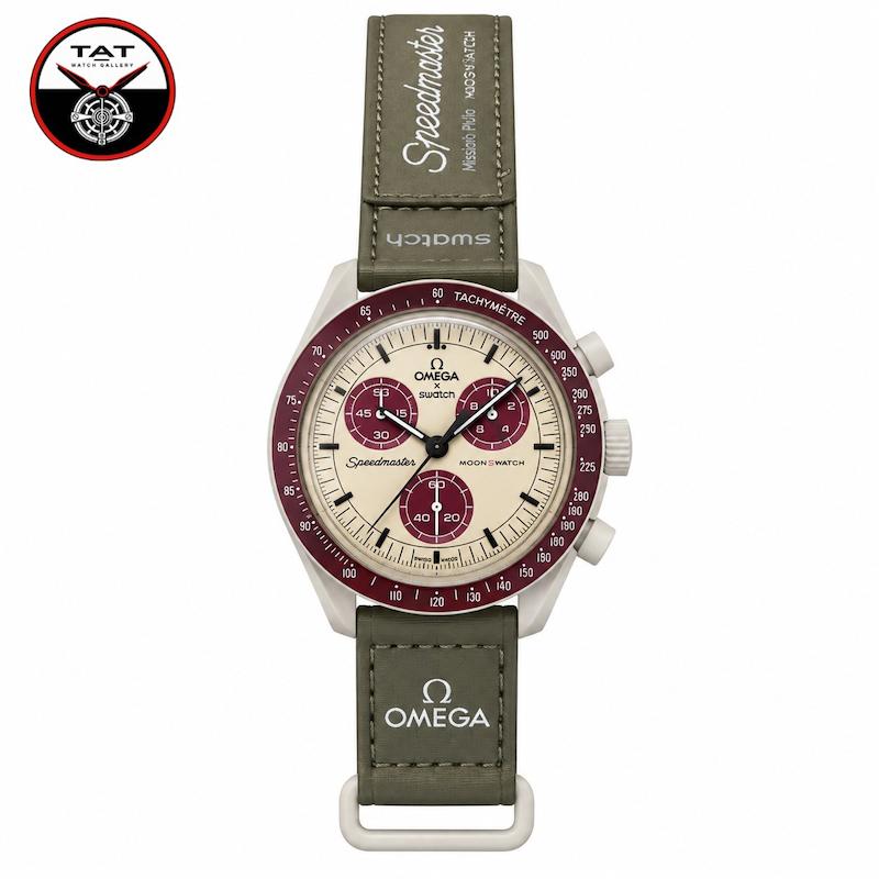 ساعت مچی مردانه زنانه امگا سواچ پلوتو Pluto سه موتوره کرنو باگارانتی و جعبه omega swatch