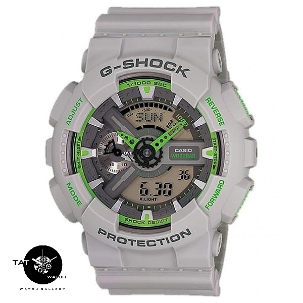 ساعت جی شاک طوسی فسفری G-SHOCK مدل GA-110TS-8A3DRA