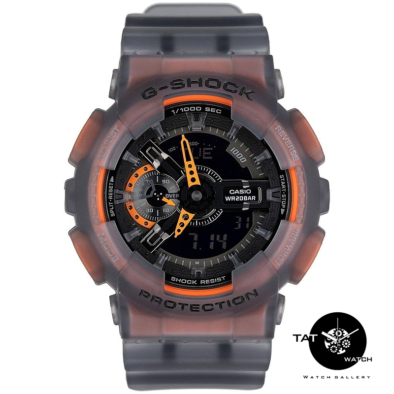 ساعت جی شاکGA110طوسی نارنجی شیشه ای G-SHOCK