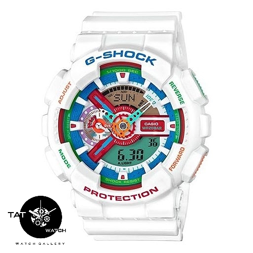 ساعت جی شاکGA110سفیدصفحه رنگیG-SHOCK