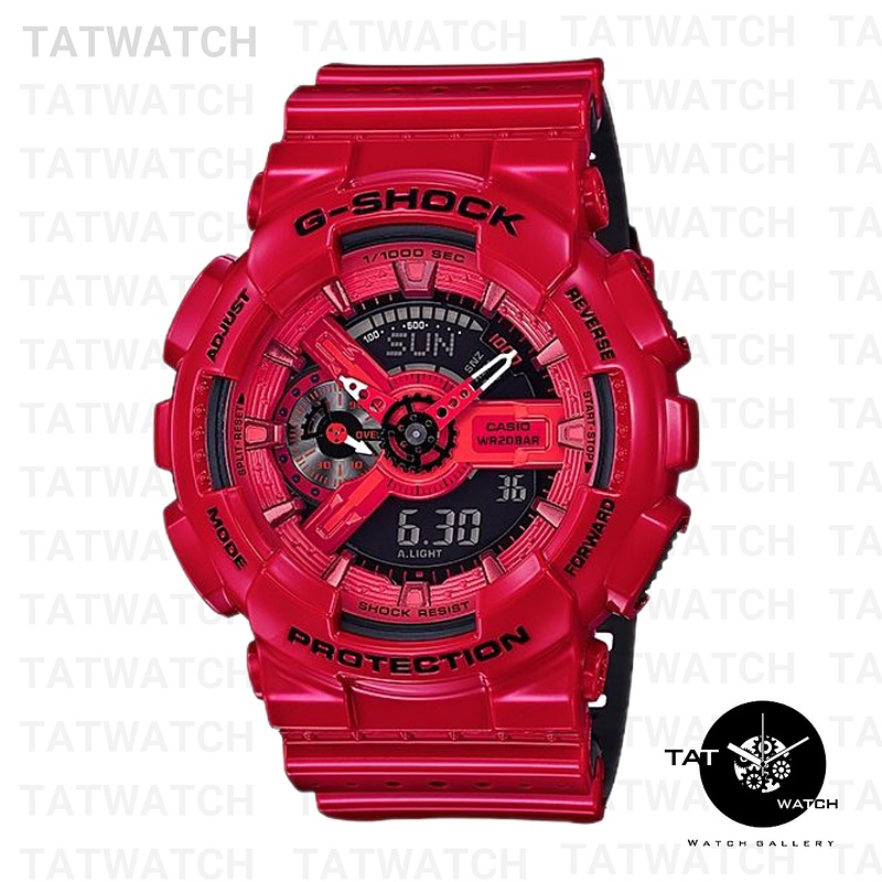 ساعت جی شاک قرمز صفحه مشکی G-SHOCK مدل GA-110LPA-RED 