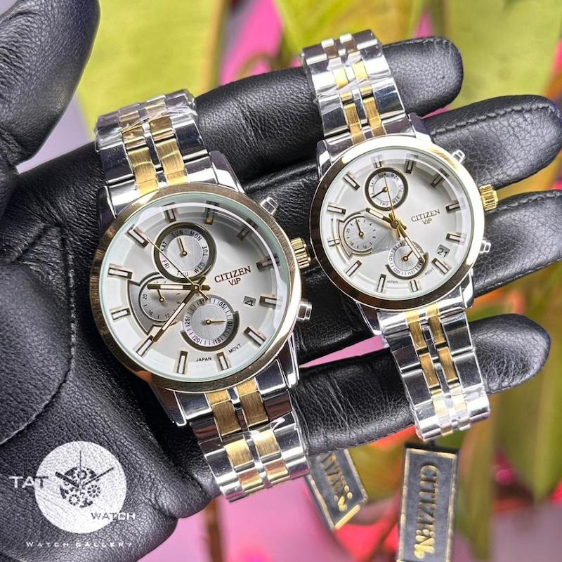 ساعت ست سیتیزن مردانه زنانه سه موتور فعال باگارانتی یکساله citizen