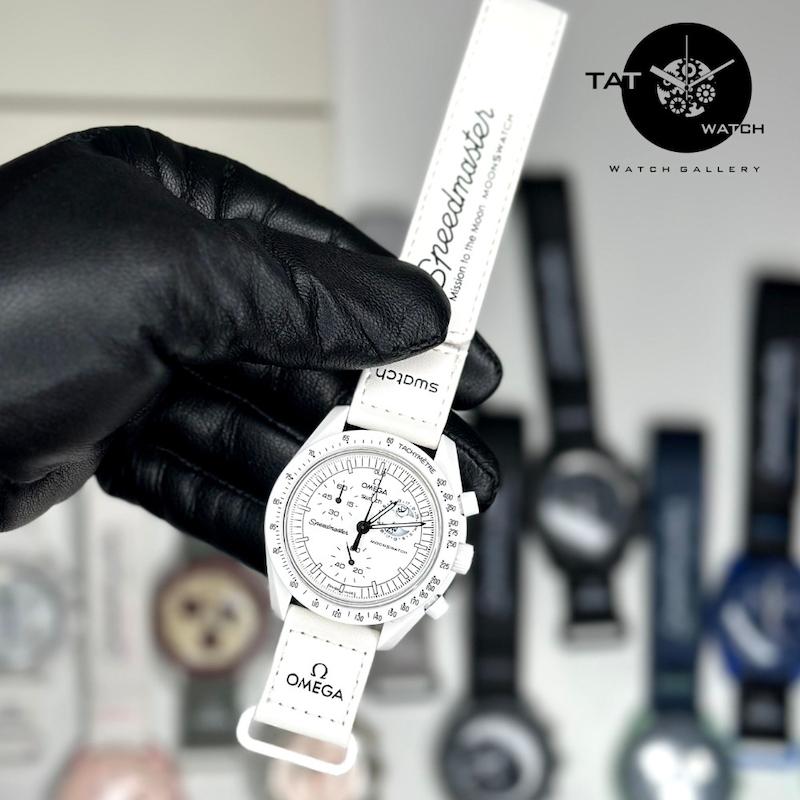 ساعت امگا سواچ ماه کامل سفید moon سه موتوره کرنو omega swatch