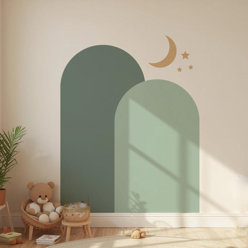 برچسب و استیکر دیواری کودک تاتی دو طاق ساده