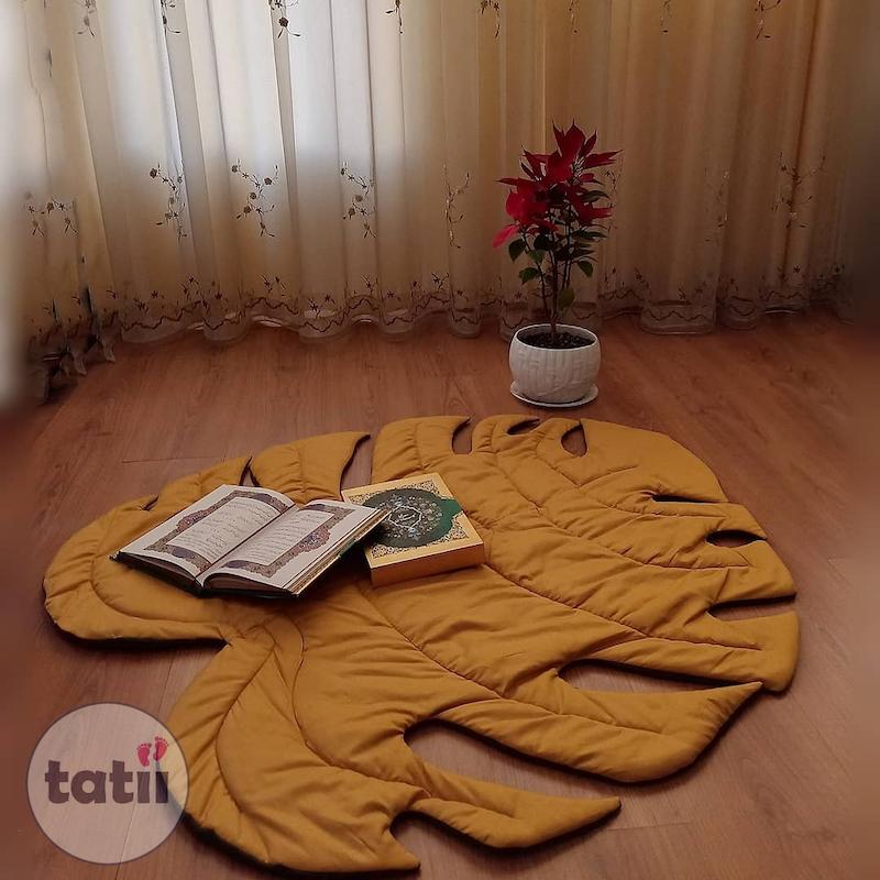 فرش کودک فانتزی تاتی طرح برگ انجیری 