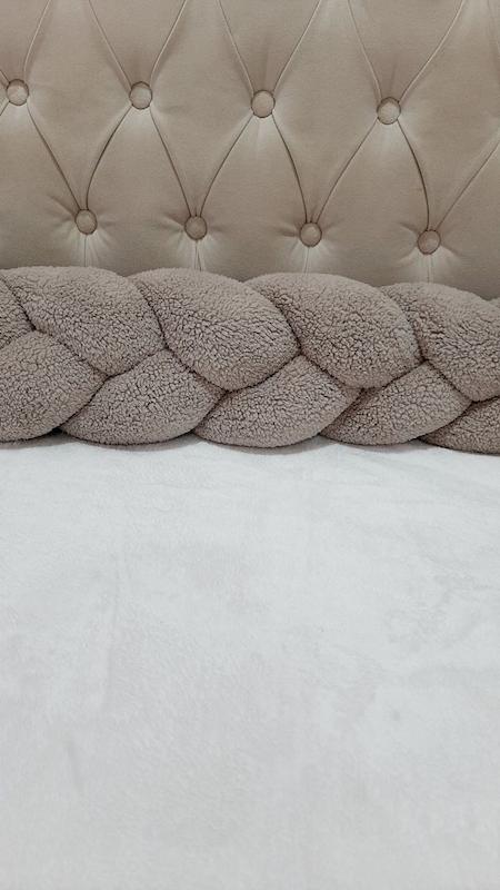 محافظ تخت نوزاد تاتی مدل گیس بافت تدی سه رشته ای