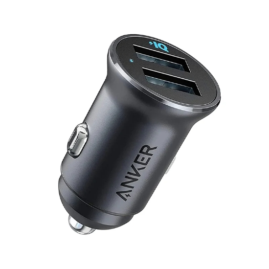 شارژر فندکی ۲۴ واتی ماشین انکر مدل Anker PowerDrive 2 Alloy Metal Mini A2727 با گارانتی شرکتی