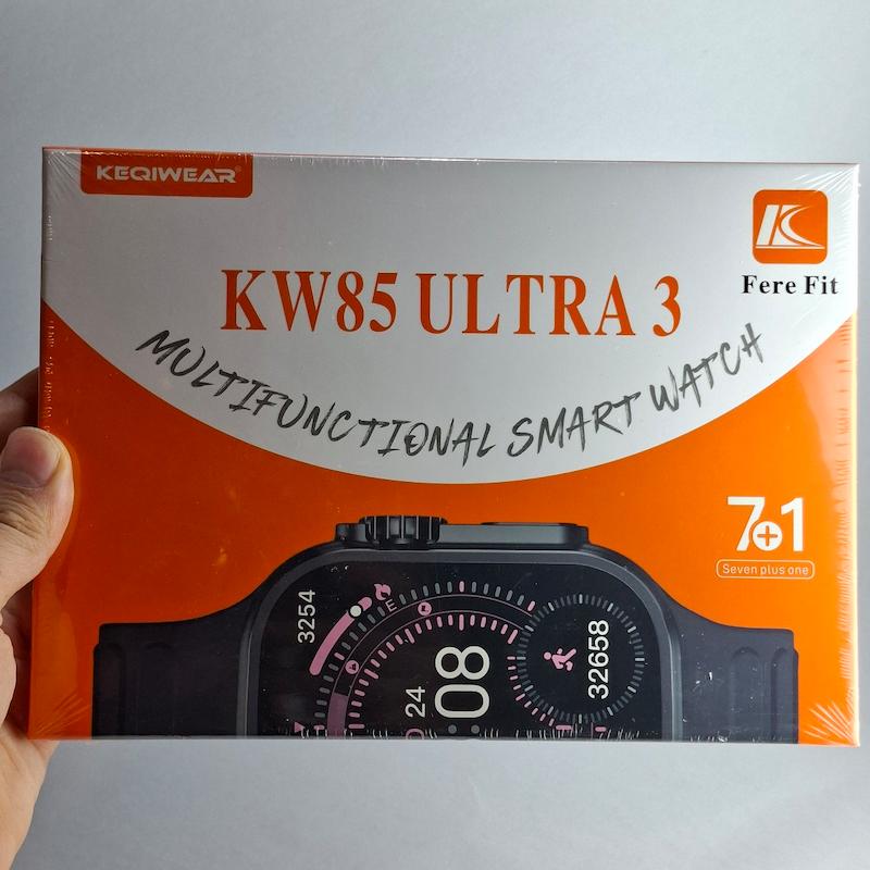 ساعت هوشمند KW85 Ultra 3 کوییر به همراه ۷ بند سیلیکونی سری اولترا