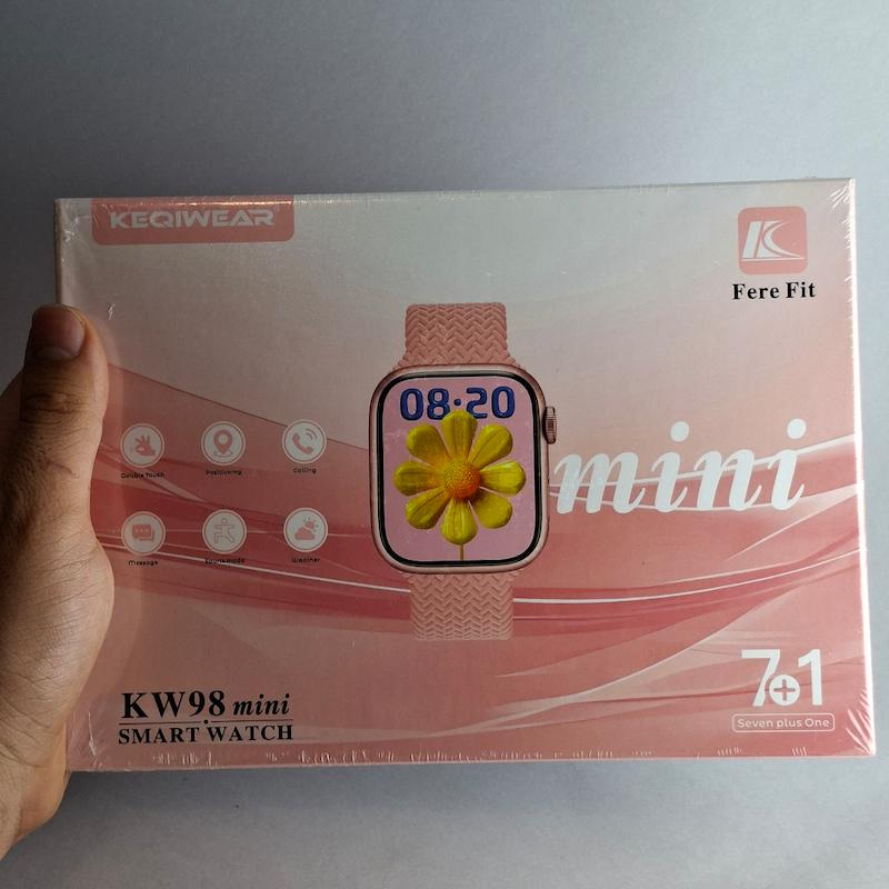 ساعت هوشمند KW98 mini کوییر به همراه ۷ بند سیلیکونی سری اولترا